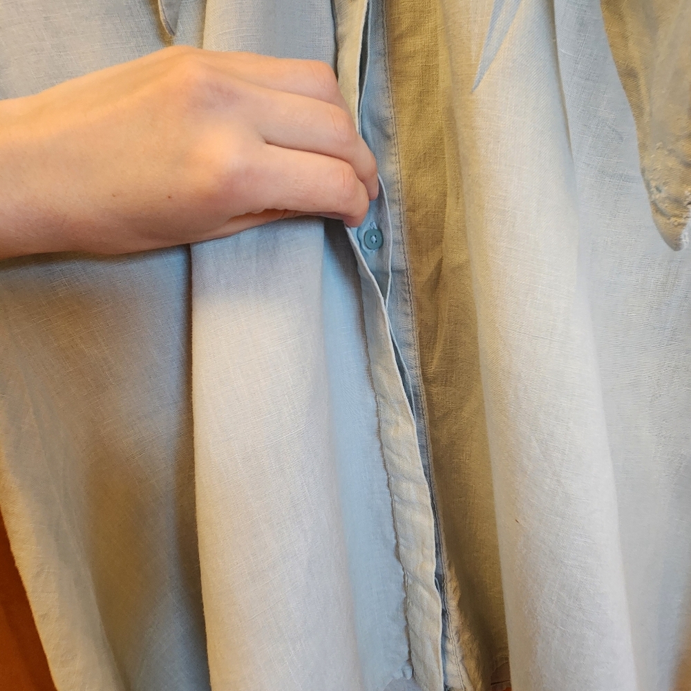 Lauren Ralph Lauren Women's Wakana Dress in Light Blue Linen, Size 2, $185 - Picture 7 of 16